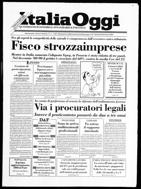 Italia oggi : quotidiano di economia finanza e politica